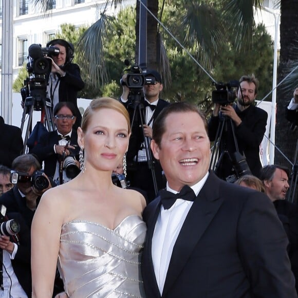 Uma Thurman et Arpad Busson lors de la cérémonie de clôture du Festival de Cannes 2013 avec la projection du film Zulu. Le couple a eu en 2012 une fille, Luna.