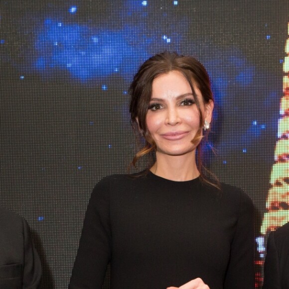 Frédéric Mitterrand, Lola Karimova-Tillyaeva et Massimo Gargia - 40 ème édition "The Best Awards" à l'hôtel Four Seasons George V à Paris le 27 janvier 2017.