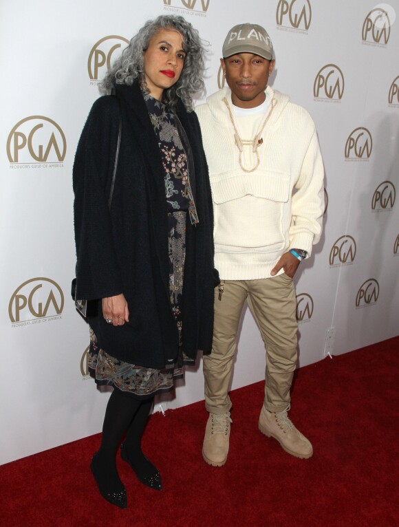 Pharrell Williams, Mimi Valdes - Tapis rouge du " 28th Annual Producers Guild Awards " à Los Angeles, le 28 Janvier 2017.