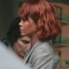 Rihanna dans la peau de Marion Crane, sur le tournage d'un nouvel épisode de la série Bates Motel. Vancouver, le 15 novembre 2016.