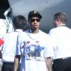 Tyga avec son fils King Cairo et sa compagne Kylie Jenner - La famille Kardashian prend un jet privé à Van Nuys, le 26 janvier 2017. Veuillez flouter le visage des enfants avant publication  Reality stars Kim Kardashian, Kourtney Kardashian and Khloe Kardashian along with Kim's and Kourtney's children board a private jet to head out of town in Van Nuys, California on January 26, 2017. The family members were joined by Kris Jenner, her boyfriend Corey Gamble, Kylie Jenner, Tyga and his son King Cairo Stevenson. Kylie could be seen carrying for King Cairo as if he was her son26/01/2017 - Los Angeles