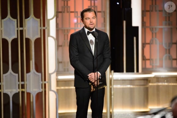 Leonardo DiCaprio lors de la 74e cérémonie annuelle des Golden Globe Awards à Beverly Hills, Los Angeles, Californie, Etats-Unis, le 8 janvier 2017. © HFPA/Zuma Press/Bestimage