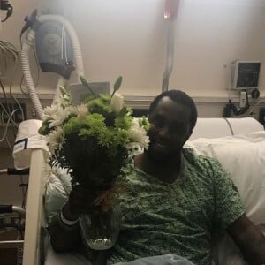 Le rappeur P. Diddy à l'hôpital après son opération du genou. Instagram, janvier 2017