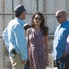 Amal Clooney et son père Ramzi Alamuddin rendent visite à son mari George Clooney sur le tournage de 'Suburbicon' à Los Angeles, Californie, Etats-Unis, le 21 octobre 2016.