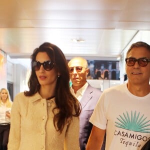 George Clooney et sa femme Amal quittent Rome en jet privé, le 30 mai 2016