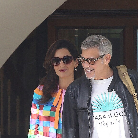 Semi-Exclusif - George Clooney et sa femme Amal quittent l'hôtel Eden Roc au Cap d'Antibes, après avoir assisté au 69ème Festival International du Film de Cannes. Le 14 mai 2016