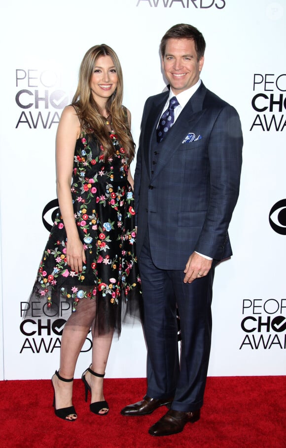 Michael Weatherly et sa femme Bojana Jankovic - 40eme ceremonie des People's Choice Awards a Los Angeles. Le 8 janvier 2014