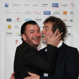 Les acteurs Olivier Marchal et Michaël Youn pour "Mon frère bien aimé"- 19ème Festival des créations télévisuelles de Luchon le 4 février 2017. © Patrick Bernard/ Bestimage