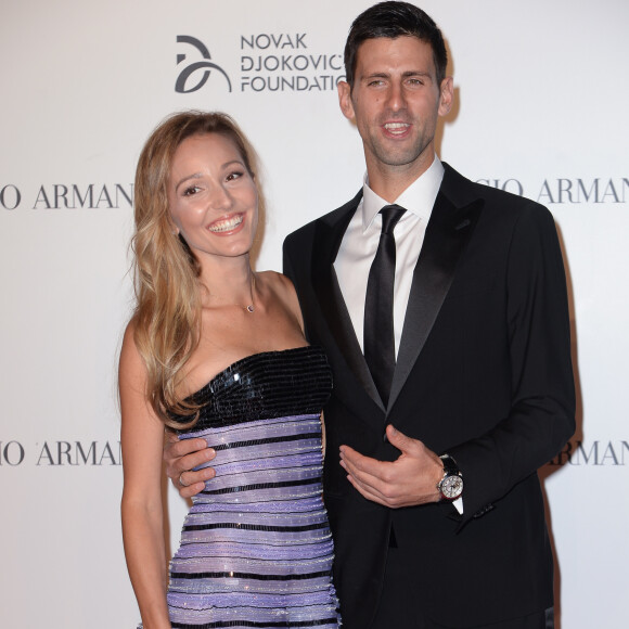 Jelena et Novak Djokovic lors du gala de charité de la Fondation Novak Djokovic au château des Sforza à Milan, le 20 septembre 2016. Parents de Stefan, né en octobre 2014, ils attendraient leur 2e enfant pour août 2017 selon le tabloïd serbe Blic.