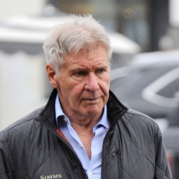 Exclusif - Harrison Ford fait du shopping sous la pluie à Beverly Hills, le 10 février 2017