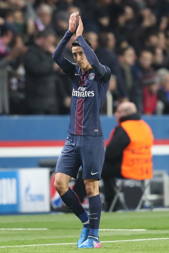 Angel Di Maria lors du match de Ligue des Champions, 8ème de finale, Paris Saint-Germain contre le FC Barcelona au parc des Princes à Paris, France, le 14 février 2017. Le PSG a remporté le match sur le score de 4-0. © Cyril Moreau/Bestimage