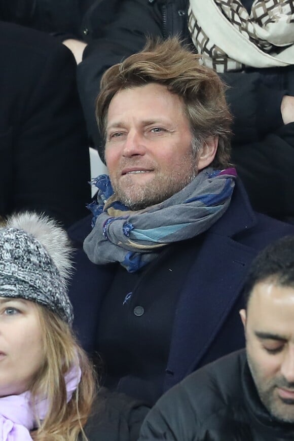 Laurent Delahousse lors du match de Ligue des Champions, 8ème de finale, Paris Saint-Germain contre le FC Barcelona au parc des Princes à Paris, France, le 14 février 2017. Le PSG a remporté le match sur le score de 4-0. © Cyril Moreau/Bestimage