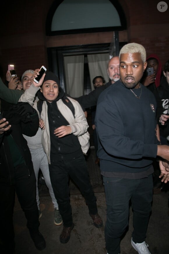Kim Kardashian et Kanye West se rendent à l'after-party organisée au restaurant Negril, à New York, le 15 février 2017.