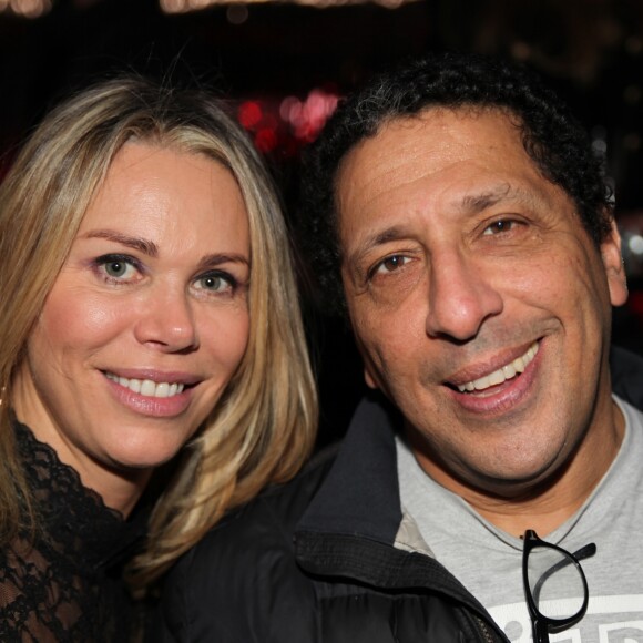 Smaïn et sa femme Sid à la soirée de présentation de la nouvelle collection Edouard Nahum au VIP Room à Paris, le 6 décembre 2016. © Didier Sabardin/Bestimage  Celebrities at the "Black & Whyte Party by Edouard Nahum" held at the VIP Room in Paris. December 6th, 2016.06/12/2016 - Paris