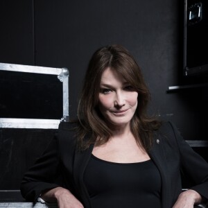 Exclusif - Carla Bruni-Sarkozy - Studio - Enregistrement de l'émission MerciBrassens dans les studios de La Plaine Saint-Denis le 31 janvier 2017. L'émission sera diffusée sur France 2 le samedi 18 février en prime time. © Cyril Moreau / Bestimage