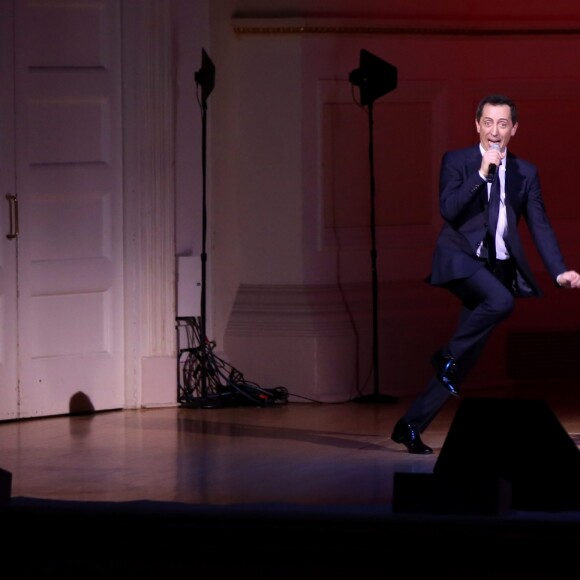 Exclusif - Gad Elmaleh se produit sur la mythique scène du "Carnegie Hall" à New York, avec son spectacle "Oh My Gad", entièrement joué en anglais. New York, le 11 février 2017. © Dominique Jacovides/Bestimage