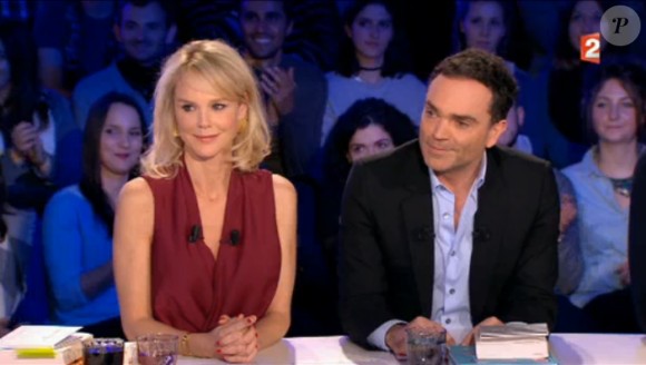 Yann Moix et Vanessa Burggraf dans "On n'est pas couché", le 18 février 2017 sur France 2.