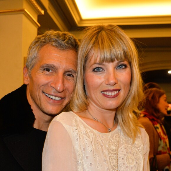 Semi-exclusif - Nagui et sa femme Mélanie Page à la Générale de la pièce "L'heureux élu", une comédie de Eric Assous au Théâtre de la Madeleine à Paris le 24 octobre 2016. © Coadic Guirec/Bestimage