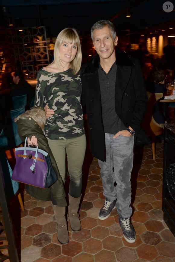 Exclusif - Nagui et sa femme Mélanie Page - Inauguration du restaurant péruvien "Manko" de la star mondiale de la cuisine sud-américiane, Gaston Acurio au 15, avenue Montaigne à Paris le 5 février 2016. Ce week-end, Vendredi 5 Février, c'est dans l’intimité du tout nouveau Restaurant Cabaret Manko-Paris, situé au 15 Avenue Montaigne, dans le Théâtre des Champs Elysées, 8èmearrondissement de Paris, que Benjamin Patou, Président de Moma Group, Gaston Acurio, le chef star, roi de la cuisine péruvienne et le chanteur Garou, ont présenté leur dernière création ! Pour la décoration, Benjamin Patou a renouvelé sa confiance à la talentueuse Laura Gonzalez, qui a su créer une atmosphère très chaleureuse, raffinée et colorée, en donnant une âme et une identité forte à cette ancienne salle des ventes de Drouot. De nombreuses personnalités ont répondu à l’invitation de Benjamin Patou, Gaston Acurio et Garou, et sont venues découvrir cette nouvelle adresse parisienne totalement originale et dans l'air du temps… un restaurant péruvien et un cabaret extravagant ! © Rachid Bellak/Bestimage