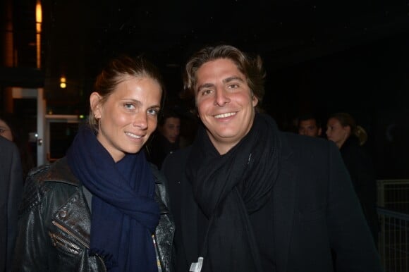 Alexandre Balkany et sa femme Solenne Gallagher lors de l'avant-première du film " Vive la France " à l'UGC Ciné Cité Bercy à Paris, le 19 février 2013.