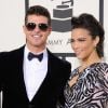 Robin Thicke et sa femme Paula Patton - 56eme ceremonie des Grammy Awards a Los Angeles le 26 janvier 2014.