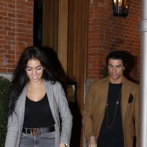 Cristiano Ronaldo fête l'anniversaire de sa compagne Georgina Rodriguez (22 ans) au restaurant Tatel à Madrid, Espagne, le 30 janvier 2017.