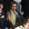 Sean Obispo, Michaël Youn, sa compagne Isabelle Funaro et leur fille Seven, Sébstien Grosjean et Richard Gasquet - People au match de football PSG-Nantes (4 à 0) au Parc des Princes le 14 mai 2016