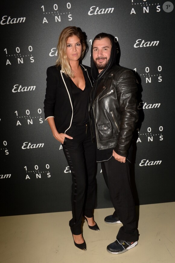 Michaël Youn et sa compagne Isabelle Funaro - Photocall - 9ème édition du "Etam Live Show" (Etam Lingerie) lors de la fashion week à Paris, le 27 septembre 2016.