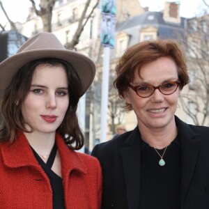 Claire Nebout et sa fille Alice Nebout - Arrivée des people au défilé de mode Véronique Leroy collection prêt-à-porter Automne/Hiver 2014-2015 à Paris, le 1er mars 2014.