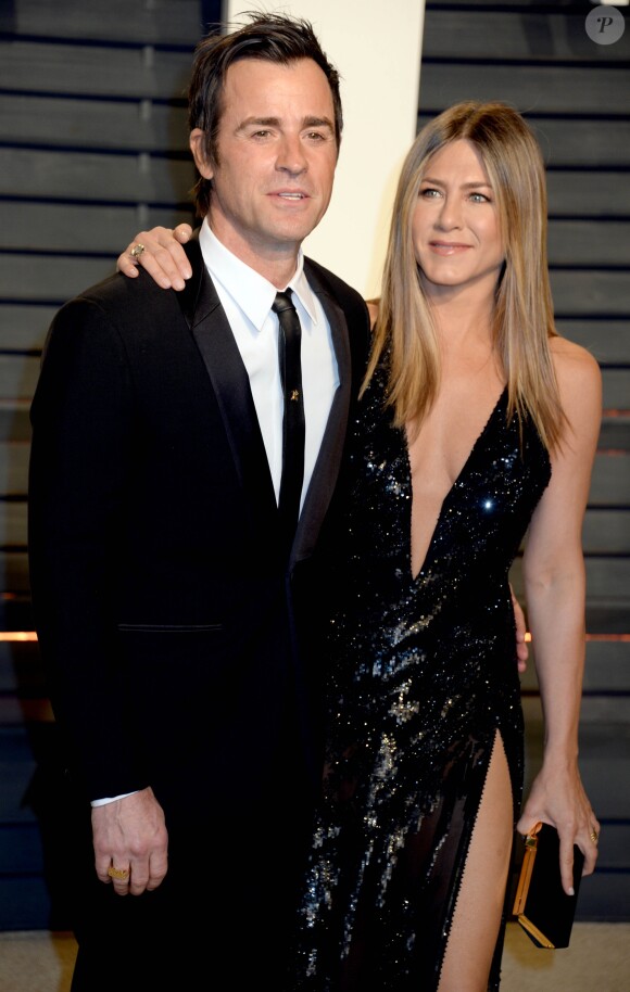 Justin Theroux et sa femme Jennifer Aniston à la soirée Vanity Fair en marge de la cérémonie des Oscar 2017 à Los Angeles le 26 février 2017