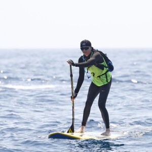 Exclusif - La princesse Charlene de Monaco participe à la 2e Riviera Sup Race, une course de stand up paddle de 14 km organisée par l'association Hoé Hoé qui traverse Monaco, l'Italie, Menton et Roquebrune-Cap-Martin, le 25 juin 2016. © Bruno Bebert - Olivier Huitel/Pool Restreint Monaco/Bestimage-Crystal