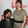 Peter Dinklage et sa femme Erica Schmidt enceinte à la soirée de lancement de la pièce de thétâtre All The Fine Boys à New York le 1er mars 2017