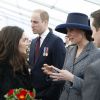 La duchesse Catherine de Cambridge et le prince William ont rencontrés les invités de la réception qui suivait l'inauguration d'un monument à la mémoire des soldats britanniques tombés en Irak et en Afghanistan, à Londres le 9 mars 2017.