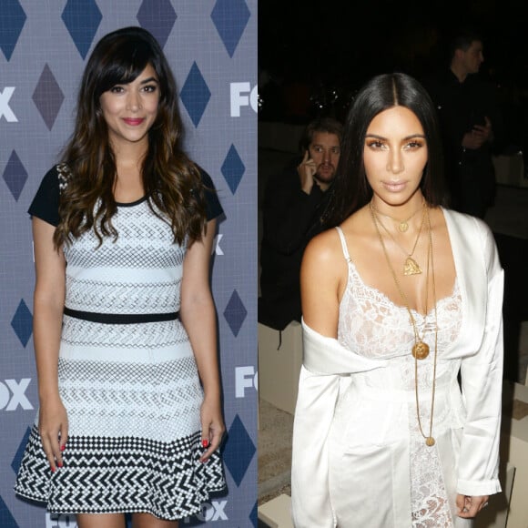 Hannah Simone et Kim Kardashian en janvier et octobre 2016.