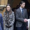 Pippa Middleton et son fiancé James Matthews lors de la messe de Noël le 25 décembre 2016 à Englefield, Berkshire, dans l'église où aura lieu en mai 2017 leur mariage, avec Michael et Carole Middleton et James Middleton.