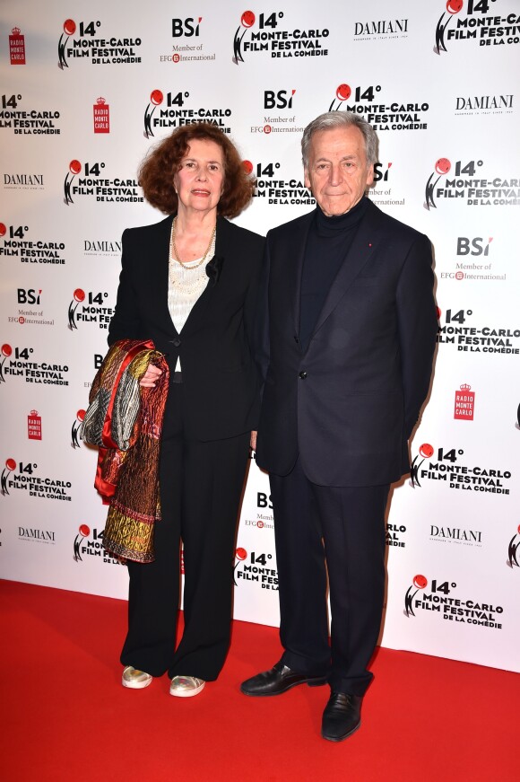 Costa Gavras et sa femme Michèle Ray-Gavras lors de la soirée de clôture du 14ème festival du film de Monte-Carlo de la Comédie à Monaco, le 5 mars 2017. © Bruno Bebert/Bestimage