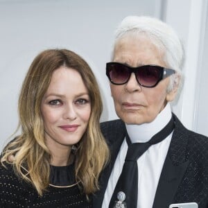 Vanessa Paradis, Karl Lagerfeld - People au défilé de mode prêt-à-porter automne-hiver 2017/2018 "Chanel" au Grand Palais à Paris le 7 mars 2017. © Olivier Borde/ Bestimage