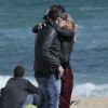 Jeffrey Dean Morgan (The Walking Dead) en vacances en famille , avec sa femme Hilarie Burton et leur fils Augustus Morgan à Barcelone le 13 mars 2017.