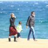 Jeffrey Dean Morgan (The Walking Dead) en vacances en famille , avec sa femme Hilarie Burton et leur fils Augustus Morgan à Barcelone le 13 mars 2017.