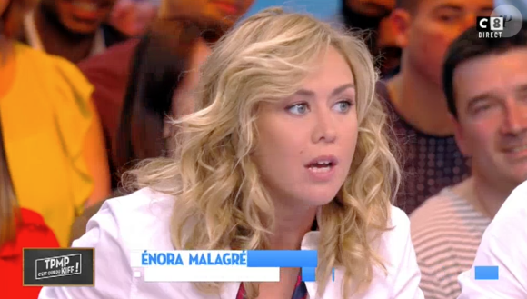 Enora Malagré raconte une embrouille d'école dans "Touche pas à mon poste" sur C8. Le 16 mars 2017.