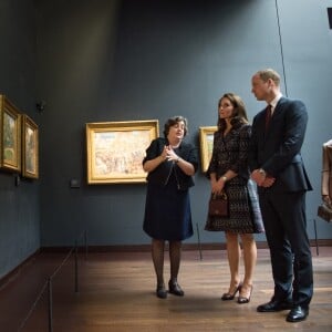 Laurence des Cars, présidente du musée d'Orsay - Le prince William et Kate Middleton visitent la galerie des impressionnistes au musée d'Orsay à Paris le 18 mars 2017.