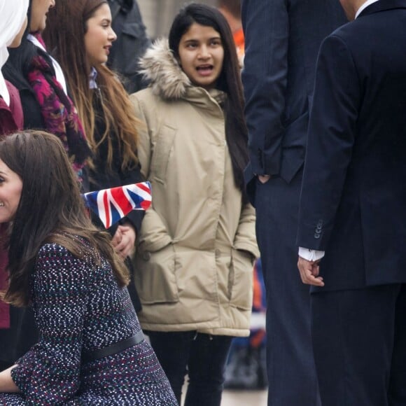 Le prince William et Kate Middleton sur le parvis des droits de l'homme au Trocadéro à Paris le 18 mars 2017.