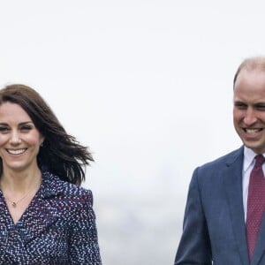 Le prince William et Kate Middleton sur le parvis des droits de l'homme au Trocadéro à Paris le 18 mars 2017.