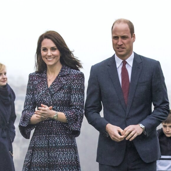 Le prince William et Kate Middleton sur le parvis des droits de l'homme au Trocadéro à Paris le 18 mars 2017.