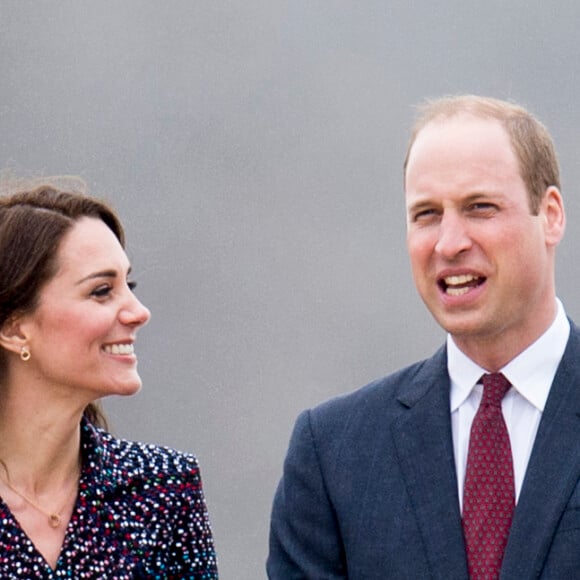 Le prince William et Kate Middleton sur le parvis des droits de l'homme au Trocadéro à Paris le 18 mars 2017.