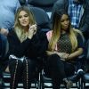 Khloe Kardashian et sa meilleure amie Malika Haqq regardent jouer Tristan Thompson contre les Clippers de Los Angeles, le 18 mars 2017
