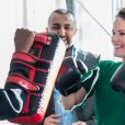  La princesse Sofia de Suède s'est essayée à la boxe lors de l'inauguration d'un nouveau centre de loisirs pour les jeunes défavorisés à Husby, dans la banlieue de Stockholm, le 17 mars 2017. 