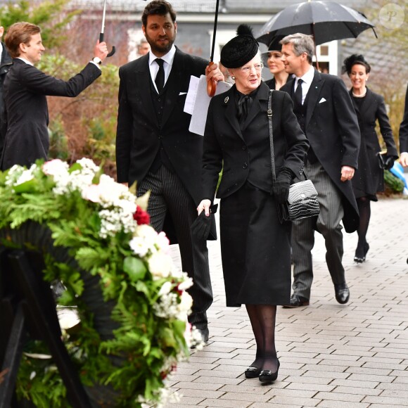 La reine Margrethe de Danemark - Obsèques du prince Richard de Sayn-Wittgenstein-Berleburg à Bad Berleburg en Allemagne le 21 mars 2017. 21/03/2017 - Bad Berlebourg