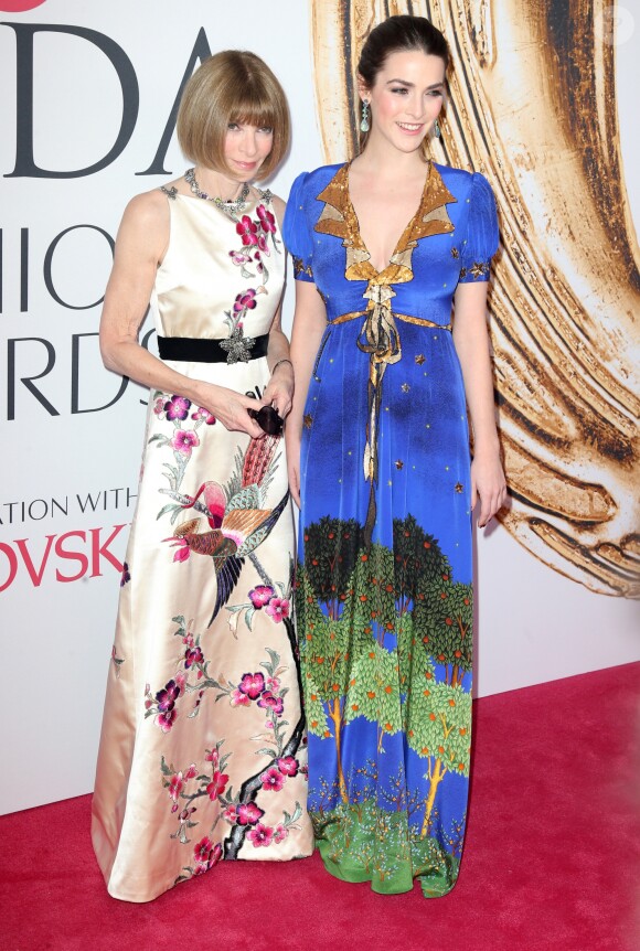 Anna Wintour et sa fille Bee Shaffer aux CFDA Fashion Awards 2016 à New York, le 6 juin 2016.