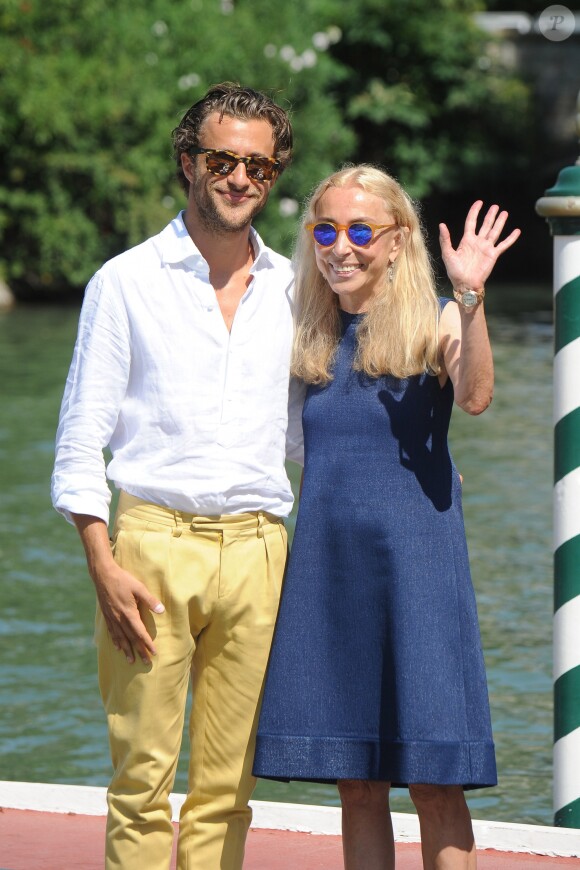 Franca Sozzani et son fils Francesco Carrozzini au 73e Festival du Film de Venise. Le 2 septembre 2016.